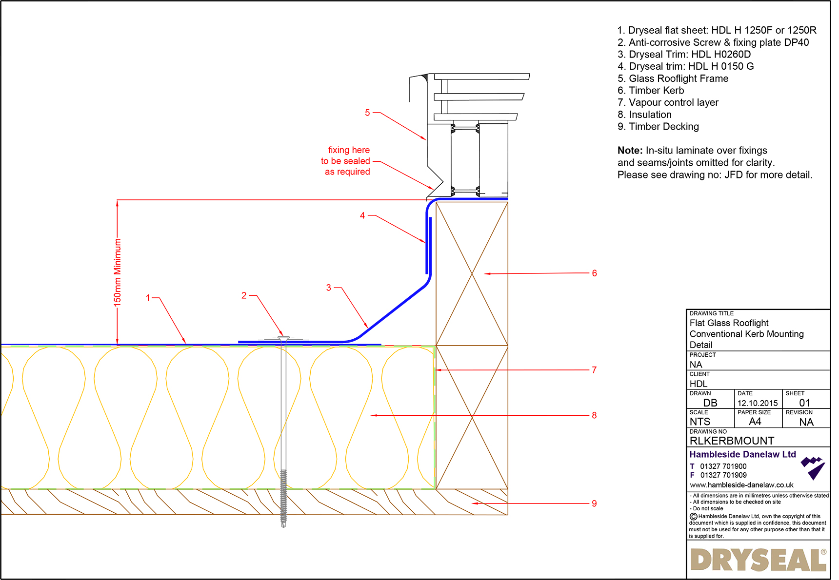 Flat Glass Rooflight Kerb Mounting Dryseal Roofing